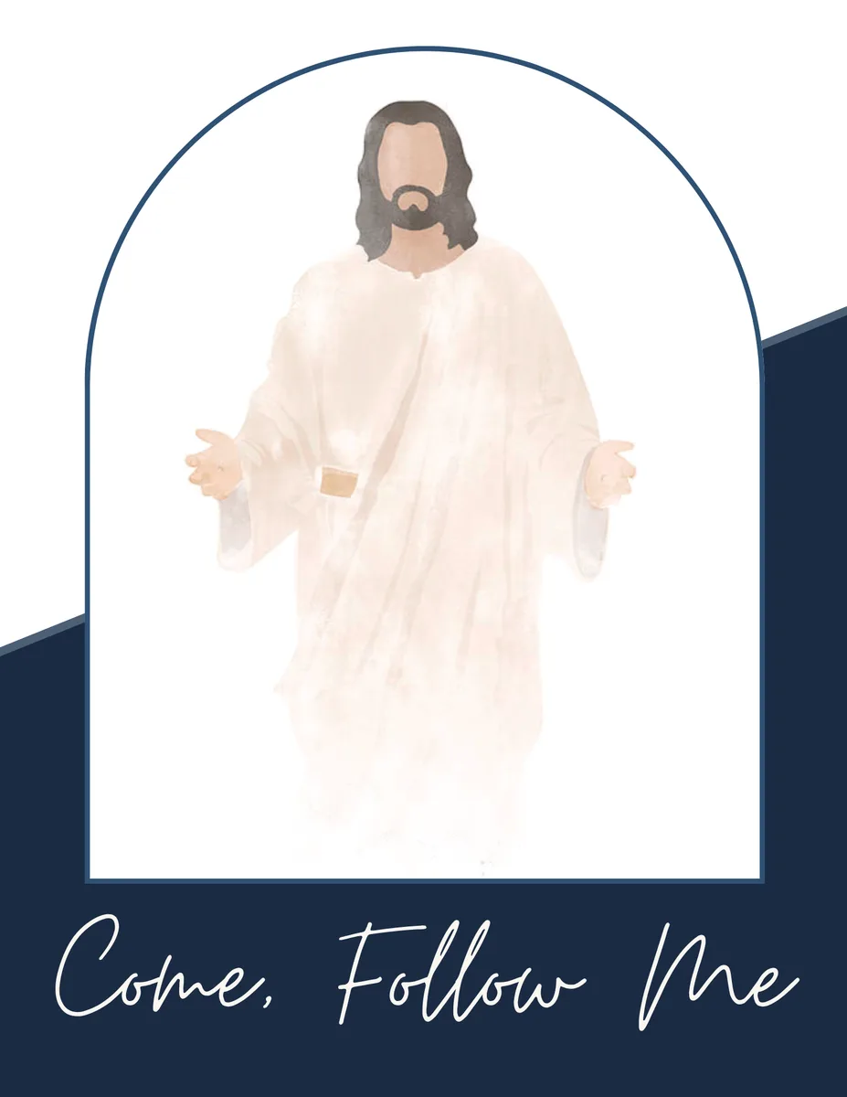 Baptism printable — Come, Follow Me sign, blue